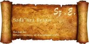 Szászi Erika névjegykártya