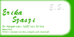 erika szaszi business card